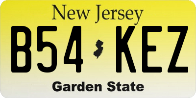 NJ license plate B54KEZ