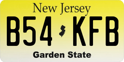 NJ license plate B54KFB