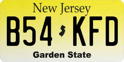 NJ license plate B54KFD