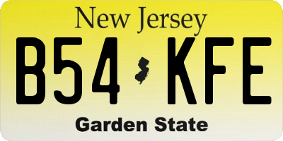 NJ license plate B54KFE