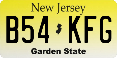 NJ license plate B54KFG