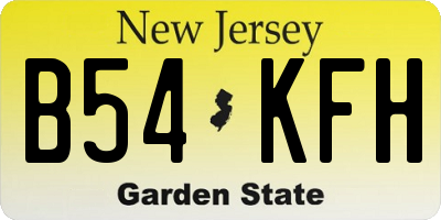 NJ license plate B54KFH