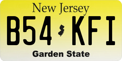 NJ license plate B54KFI