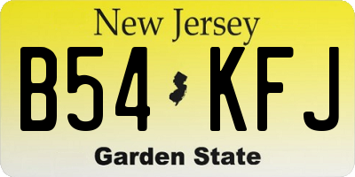 NJ license plate B54KFJ