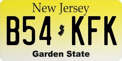 NJ license plate B54KFK