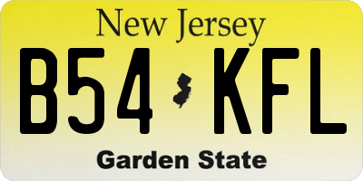 NJ license plate B54KFL