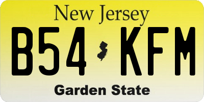 NJ license plate B54KFM