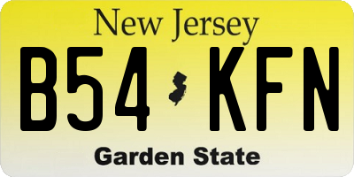 NJ license plate B54KFN
