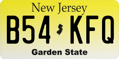NJ license plate B54KFQ