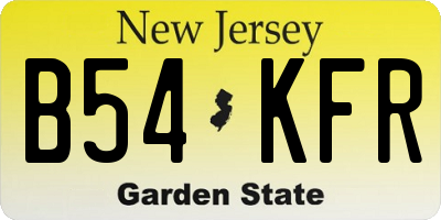 NJ license plate B54KFR