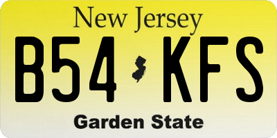 NJ license plate B54KFS