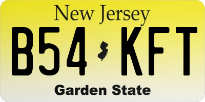 NJ license plate B54KFT