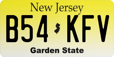 NJ license plate B54KFV