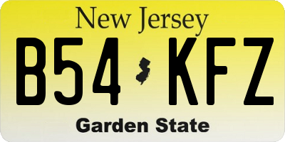 NJ license plate B54KFZ