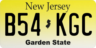 NJ license plate B54KGC