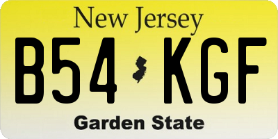 NJ license plate B54KGF