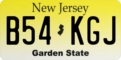 NJ license plate B54KGJ