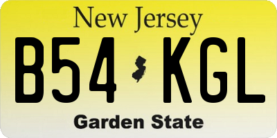 NJ license plate B54KGL