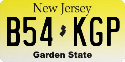 NJ license plate B54KGP
