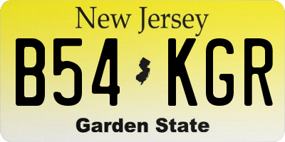 NJ license plate B54KGR
