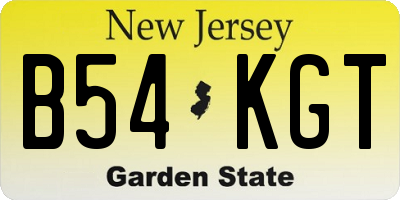 NJ license plate B54KGT