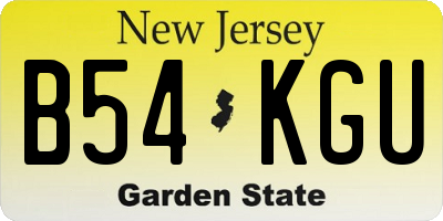 NJ license plate B54KGU