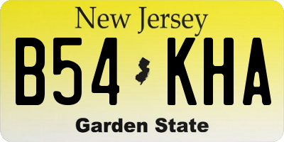 NJ license plate B54KHA