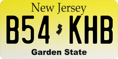 NJ license plate B54KHB