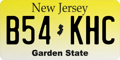 NJ license plate B54KHC