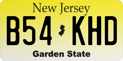 NJ license plate B54KHD