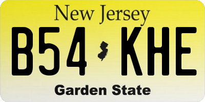 NJ license plate B54KHE