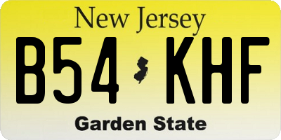 NJ license plate B54KHF