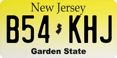 NJ license plate B54KHJ