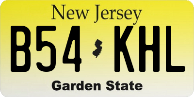 NJ license plate B54KHL