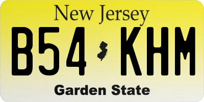 NJ license plate B54KHM