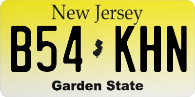 NJ license plate B54KHN