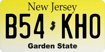 NJ license plate B54KHO