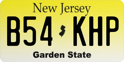 NJ license plate B54KHP