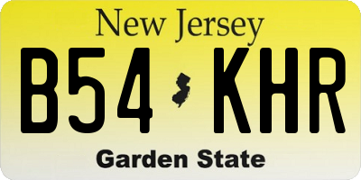 NJ license plate B54KHR