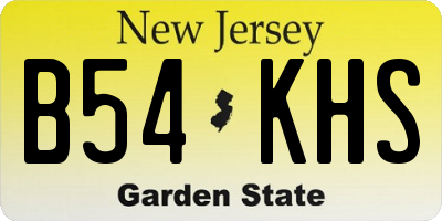 NJ license plate B54KHS