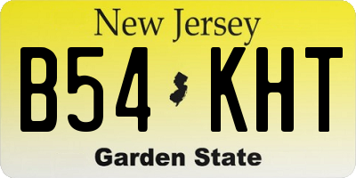 NJ license plate B54KHT