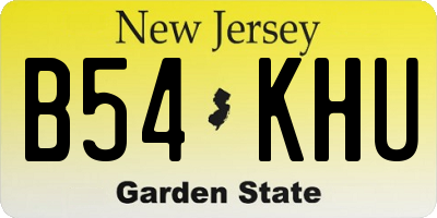 NJ license plate B54KHU