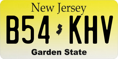 NJ license plate B54KHV