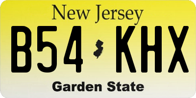 NJ license plate B54KHX