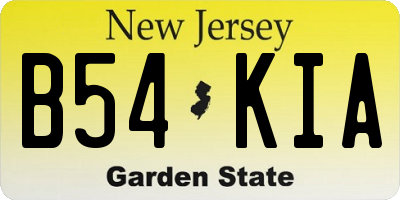 NJ license plate B54KIA