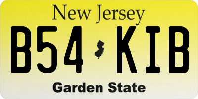 NJ license plate B54KIB