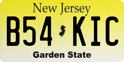 NJ license plate B54KIC