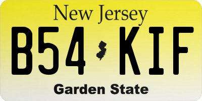 NJ license plate B54KIF