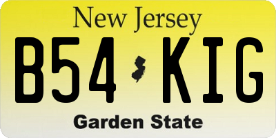 NJ license plate B54KIG
