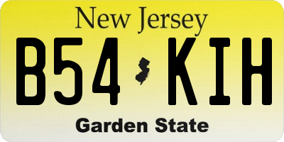 NJ license plate B54KIH